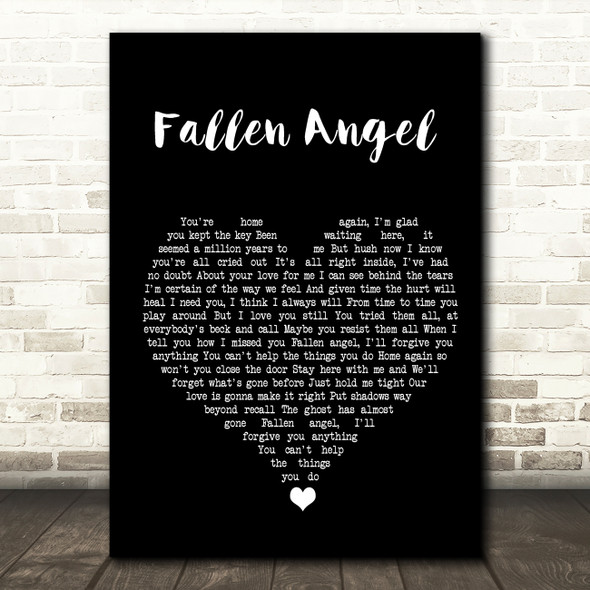 Frankie Valli Fallen Angel Black Heart Song Lyric Quote Music Print