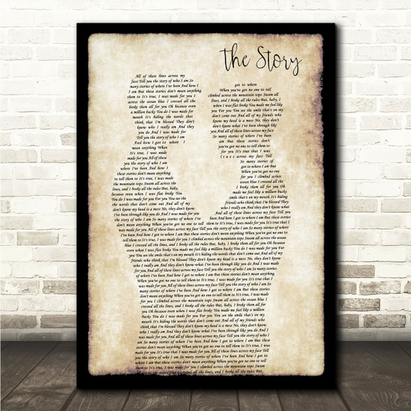 Brandi Carlile The Story Gay Couple Two Men Dancing Song Lyric Wall Art Canvas Framed Print