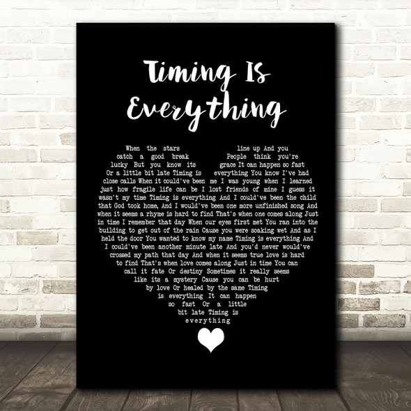 Garrett Hedlund Timing Is Everything Black Heart Song Lyric Quote Music Print