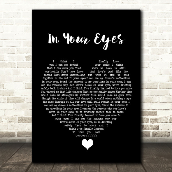George Benson In Your Eyes Black Heart Song Lyric Quote Music Print