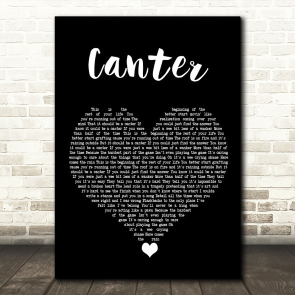 Gerry Cinnamon Canter Black Heart Song Lyric Quote Music Print