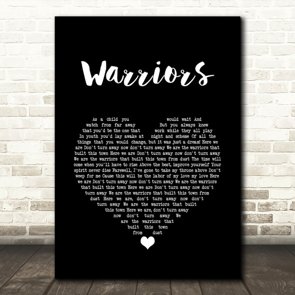 Imagine Dragons Warriors Black Heart Song Lyric Quote Music Print
