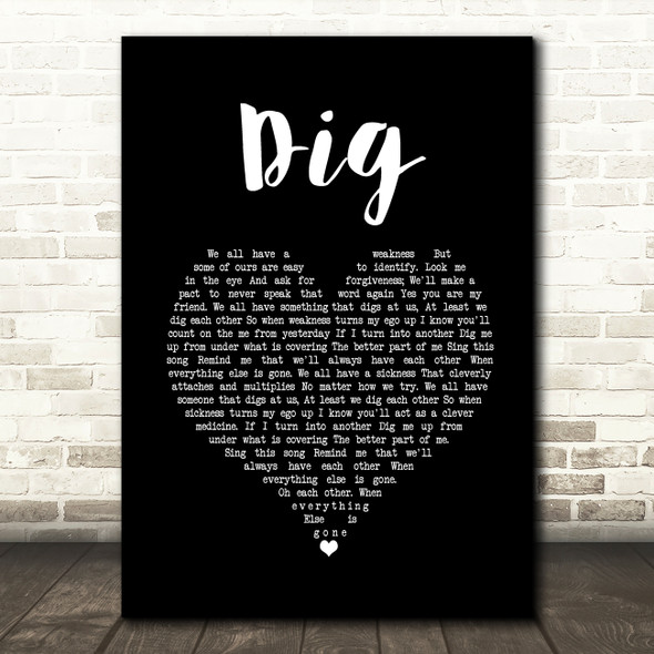 Incubus Dig Black Heart Song Lyric Quote Music Print