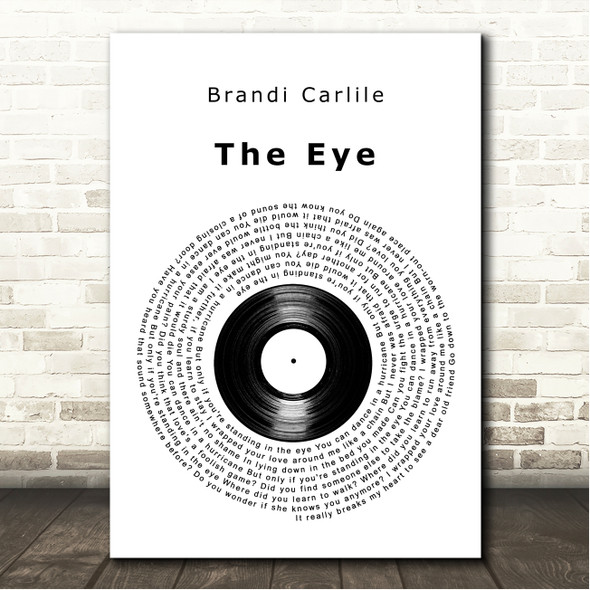 Brandi Carlile The Eye Vinyl Record Song Lyric Wall Art Canvas Framed Print