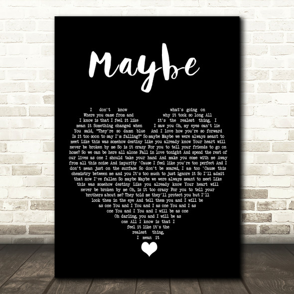 James Arthur Maybe Black Heart Song Lyric Quote Music Print