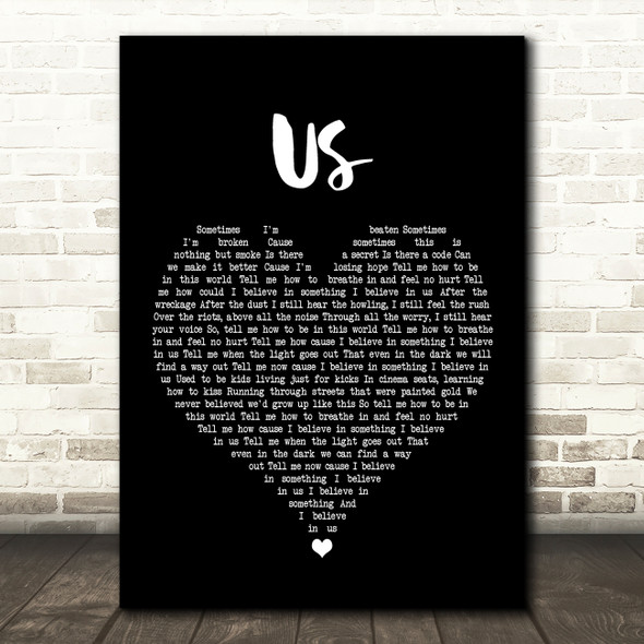James Bay Us Black Heart Song Lyric Quote Music Print