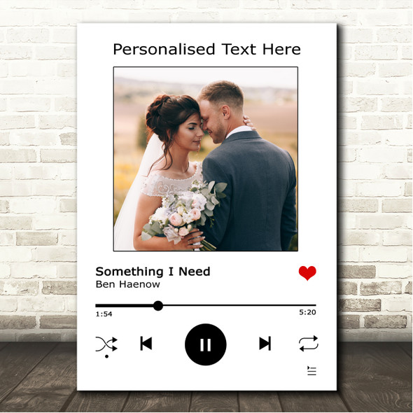 Ben Haenow Something I Need White Your Photo Spotify Music Song Lyric Wall Art Canvas Framed Print