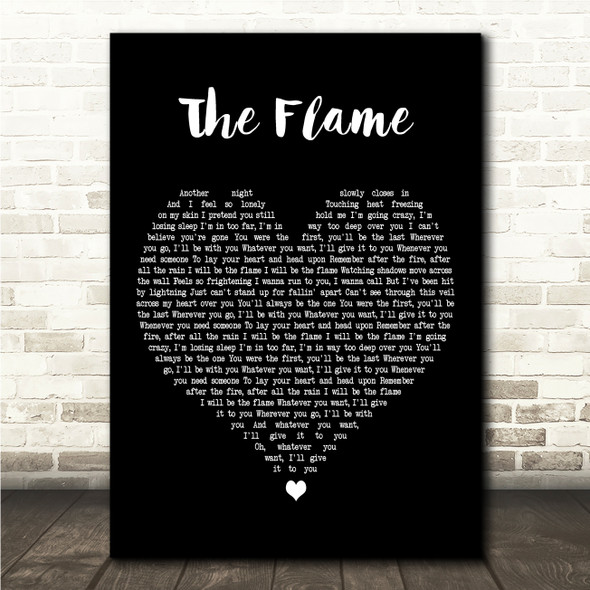 Cheap Trick The Flame Black Heart Song Lyric Wall Art Canvas Framed Print
