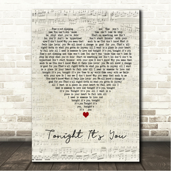 Cheap Trick Tonight Its You Script Heart Song Lyric Wall Art Canvas Framed Print