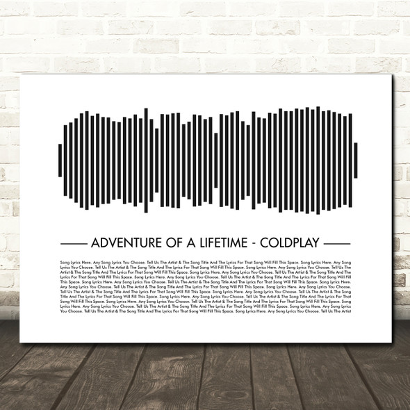 Coldplay Adventure Of A Lifetime Sound Wave Minimal Song Lyric Wall Art Canvas Framed Print