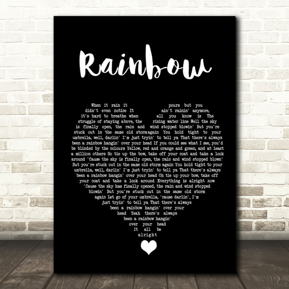 Kacey Musgraves Rainbow Black Heart Song Lyric Quote Music Print