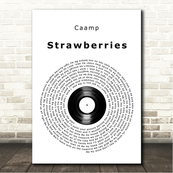 Caamp Strawberries Vinyl Record Song Lyric Wall Art Canvas Framed Print