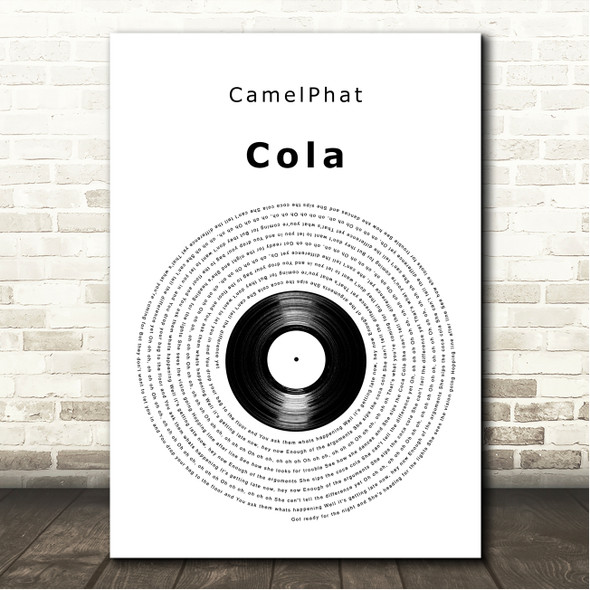 CamelPhat & Elderbrook Cola Vinyl Record Song Lyric Wall Art Canvas Framed Print