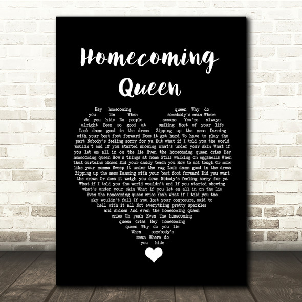 Kelsea Ballerini Homecoming Queen Black Heart Song Lyric Quote Music Print