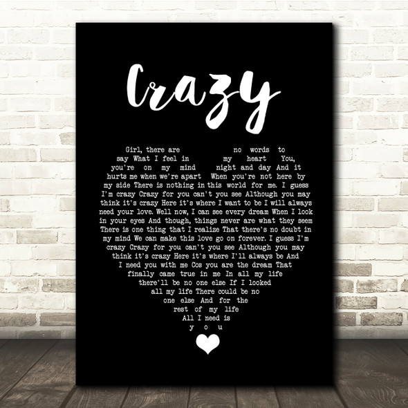 Kenny Rogers Crazy Black Heart Song Lyric Quote Music Print