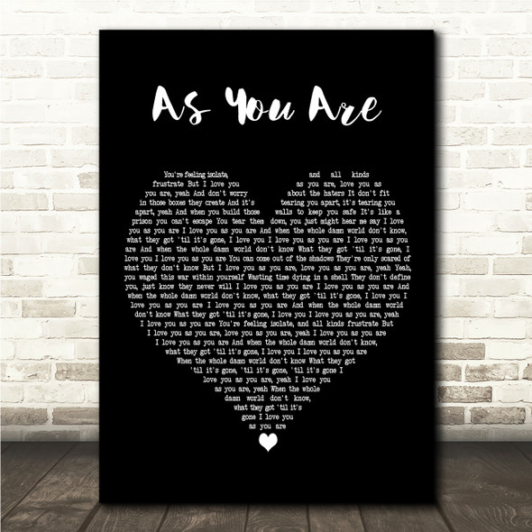 Daughtry As You Are Black Heart Song Lyric Wall Art Canvas Framed Print