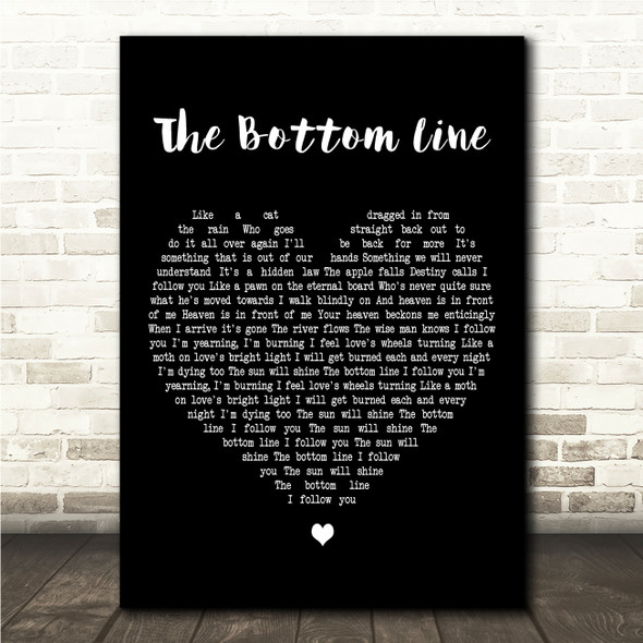 Depeche Mode The Bottom Line Black Heart Song Lyric Wall Art Canvas Framed Print