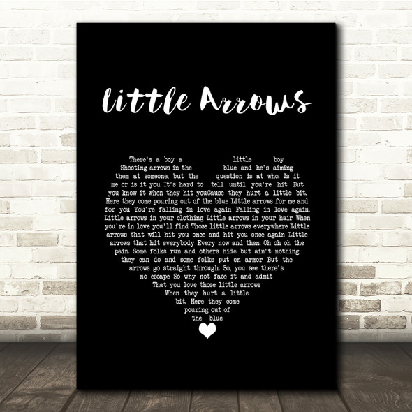 Leapy Lee Little Arrows Black Heart Song Lyric Quote Music Print