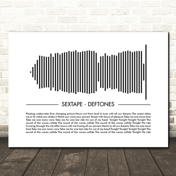 Deftones Sextape Sound Wave Minimal Song Lyric Wall Art Canvas Framed Print
