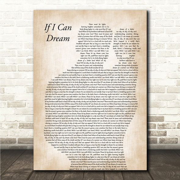 Elvis Presley If I Can Dream Father & Baby Song Lyric Wall Art Canvas Framed Print
