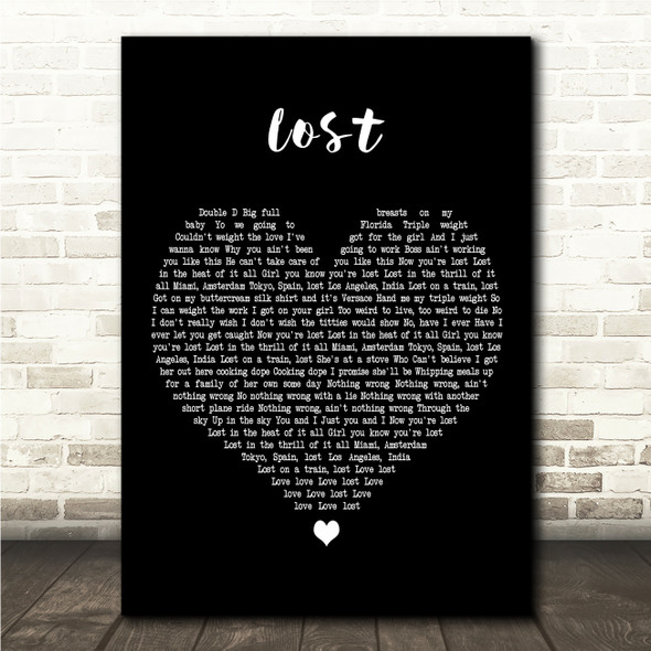 Frank Ocean Lost Black Heart Song Lyric Wall Art Canvas Framed Print