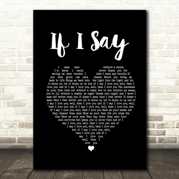 Mumford & Sons If I Say Black Heart Song Lyric Quote Music Print