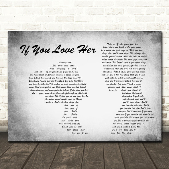 Forest Blakk If You Love Her feat. Meghan Trainor Man Lady Couple Grey Song Lyric Wall Art Canvas Framed Print