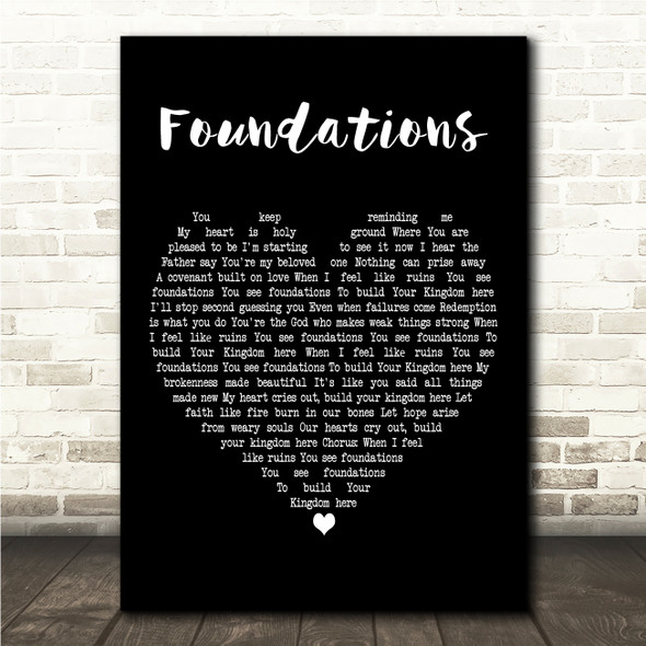 Gas Street Music ft. Luke Hellebronth Foundations Black Heart Song Lyric Wall Art Canvas Framed Print