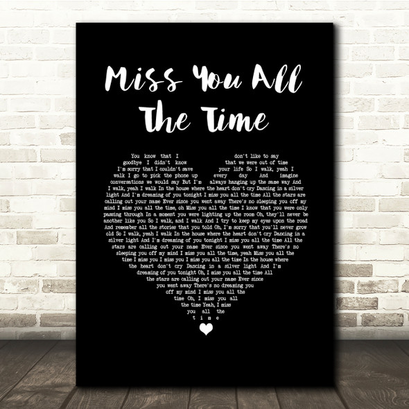 O.A.R. (Of A Revolution) Miss You All The Time Black Heart Song Lyric Quote Music Print