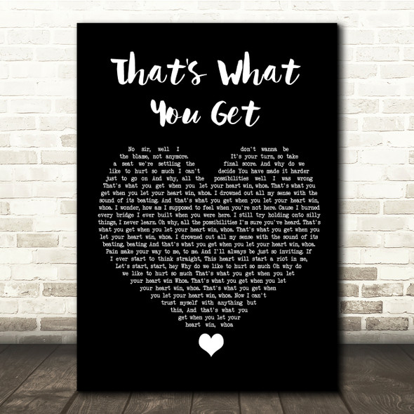 Paramore That's What You Get Black Heart Song Lyric Quote Music Print