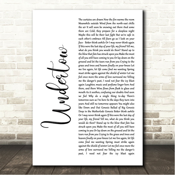 Genesis Undertow White Script Song Lyric Wall Art Canvas Framed Print