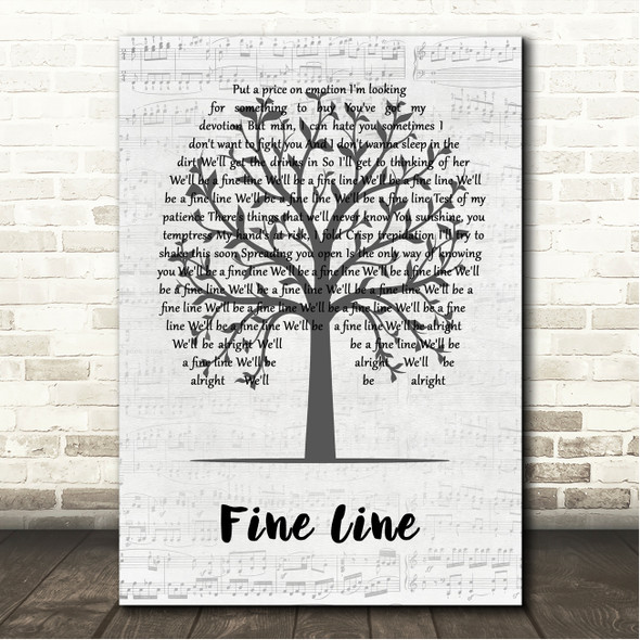 Harry Styles Fine Line Music Script Tree Song Lyric Wall Art Canvas Framed Print