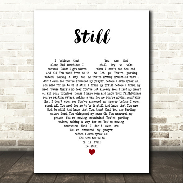 Hillary Scott & The Scott Family Still White Heart Song Lyric Wall Art Canvas Framed Print