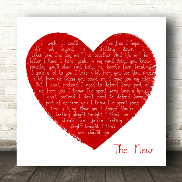 Interpol The New Painted Red Heart Square Song Lyric Wall Art Canvas Framed Print