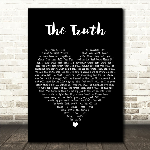 Jason Aldean The Truth Black Heart Song Lyric Wall Art Canvas Framed Print