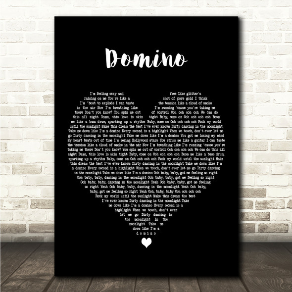 Jessie J Domino Black Heart Song Lyric Wall Art Canvas Framed Print