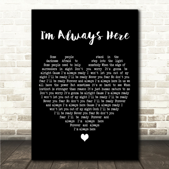 Jimi Jamison Im Always Here Black Heart Song Lyric Wall Art Canvas Framed Print