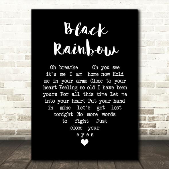 Raffertie Black Rainbow Black Heart Song Lyric Quote Music Print