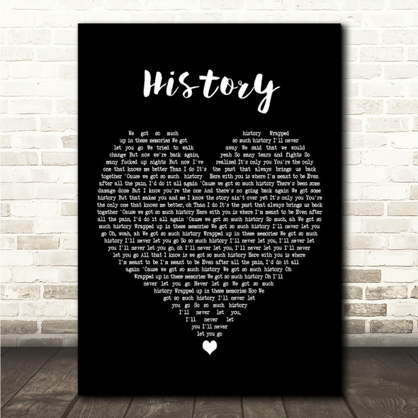 Joel Corry & Becky Hill HISTORY Black Heart Song Lyric Wall Art Canvas Framed Print