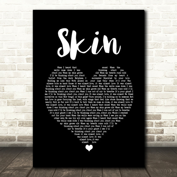 Rag'n'Bone Man Skin Black Heart Song Lyric Quote Music Print