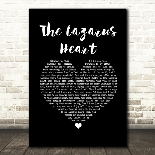Randy Stonehill The Lazarus Heart Black Heart Song Lyric Quote Music Print