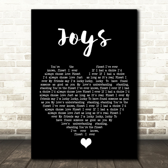 Roberto Surace Joys Black Heart Song Lyric Quote Music Print