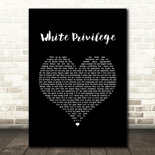 Sam Fender White Privilege Black Heart Song Lyric Quote Music Print
