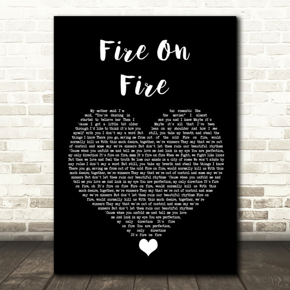 Sam Smith Fire On Fire Black Heart Song Lyric Quote Music Print