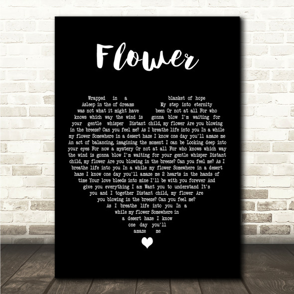Kylie Minogue Flower Black Heart Song Lyric Wall Art Canvas Framed Print