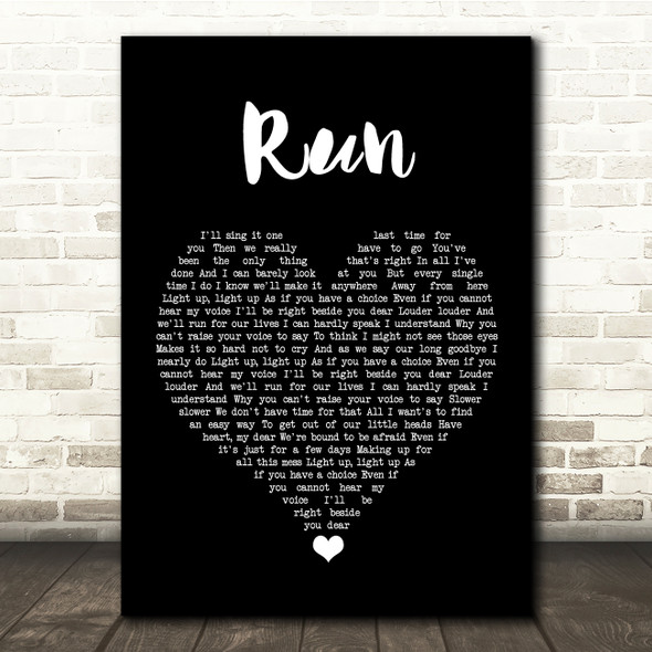 Snow Patrol Run Black Heart Song Lyric Quote Music Print