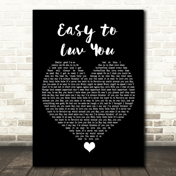 Stacie Orrico Easy to Luv You Black Heart Song Lyric Quote Music Print
