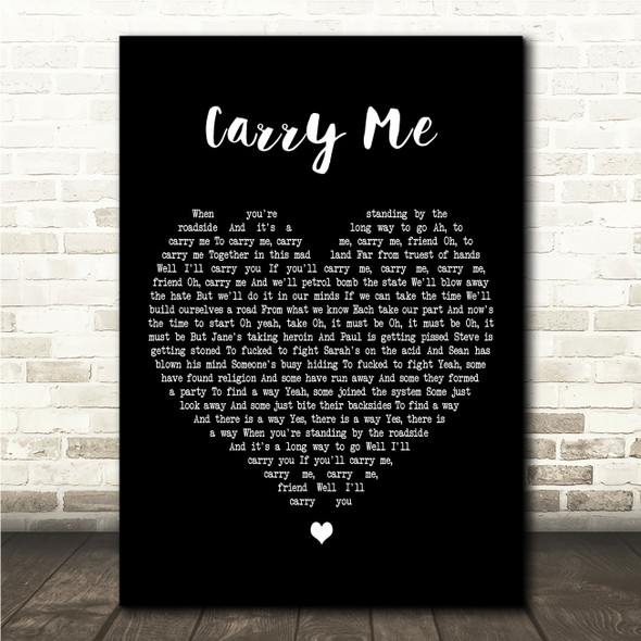 Levellers Carry Me Black Heart Song Lyric Wall Art Canvas Framed Print
