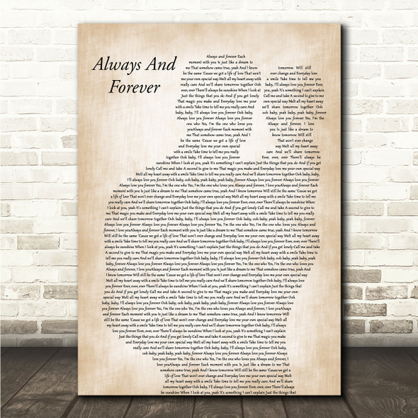Luther Vandross Always And Forever Father & Baby Song Lyric Wall Art Canvas Framed Print
