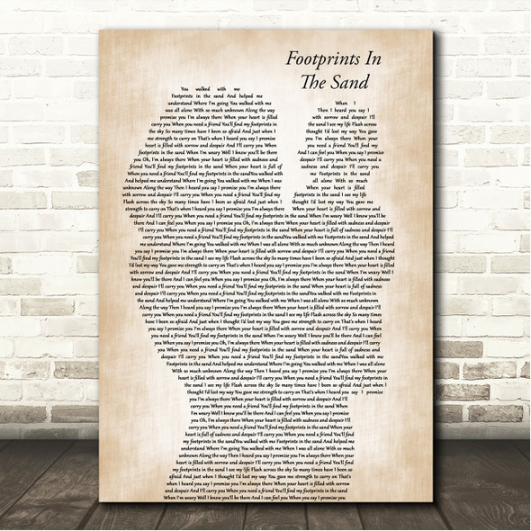 Leona Lewis Footprints In The Sand Mother & Baby Song Lyric Wall Art Canvas Framed Print